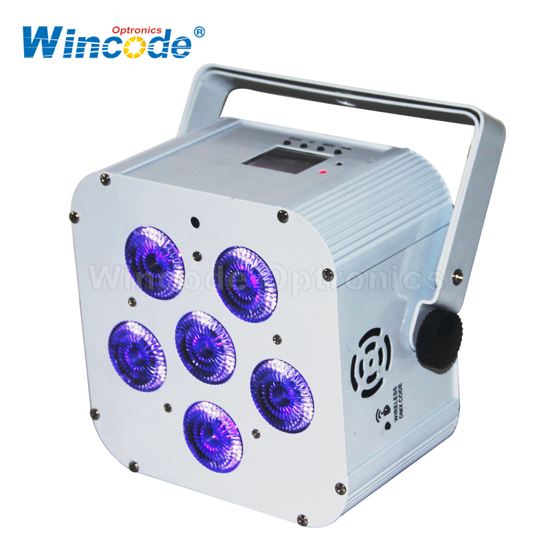 6×18W RGBWA+UV 6 em 1 Luz LED sem fio alimentada por bateria
